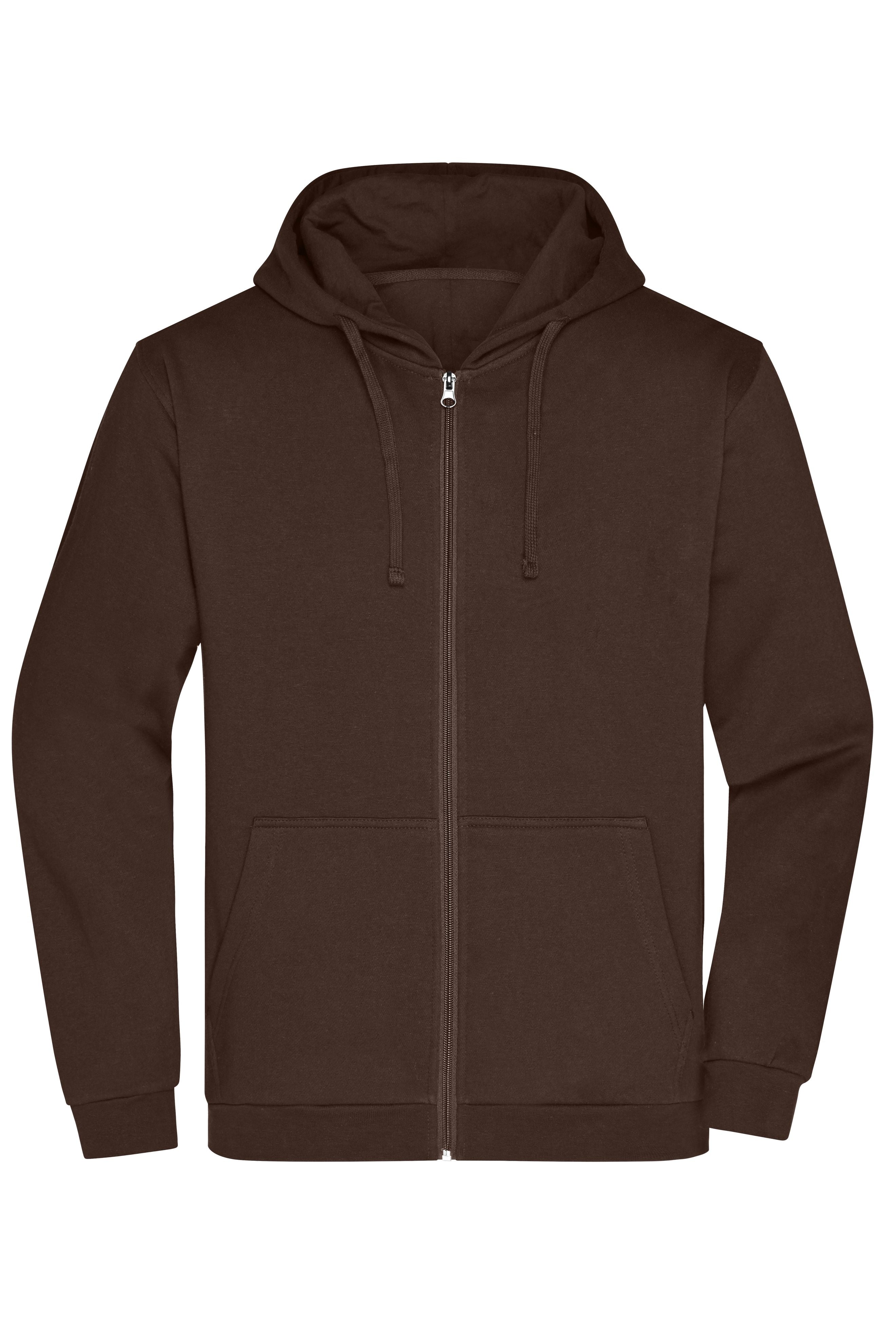 James & Nicholson Herren Basic Kapuzen-Sweatjacke brown