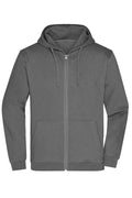 James & Nicholson Herren Basic Kapuzen-Sweatjacke dark-grey
