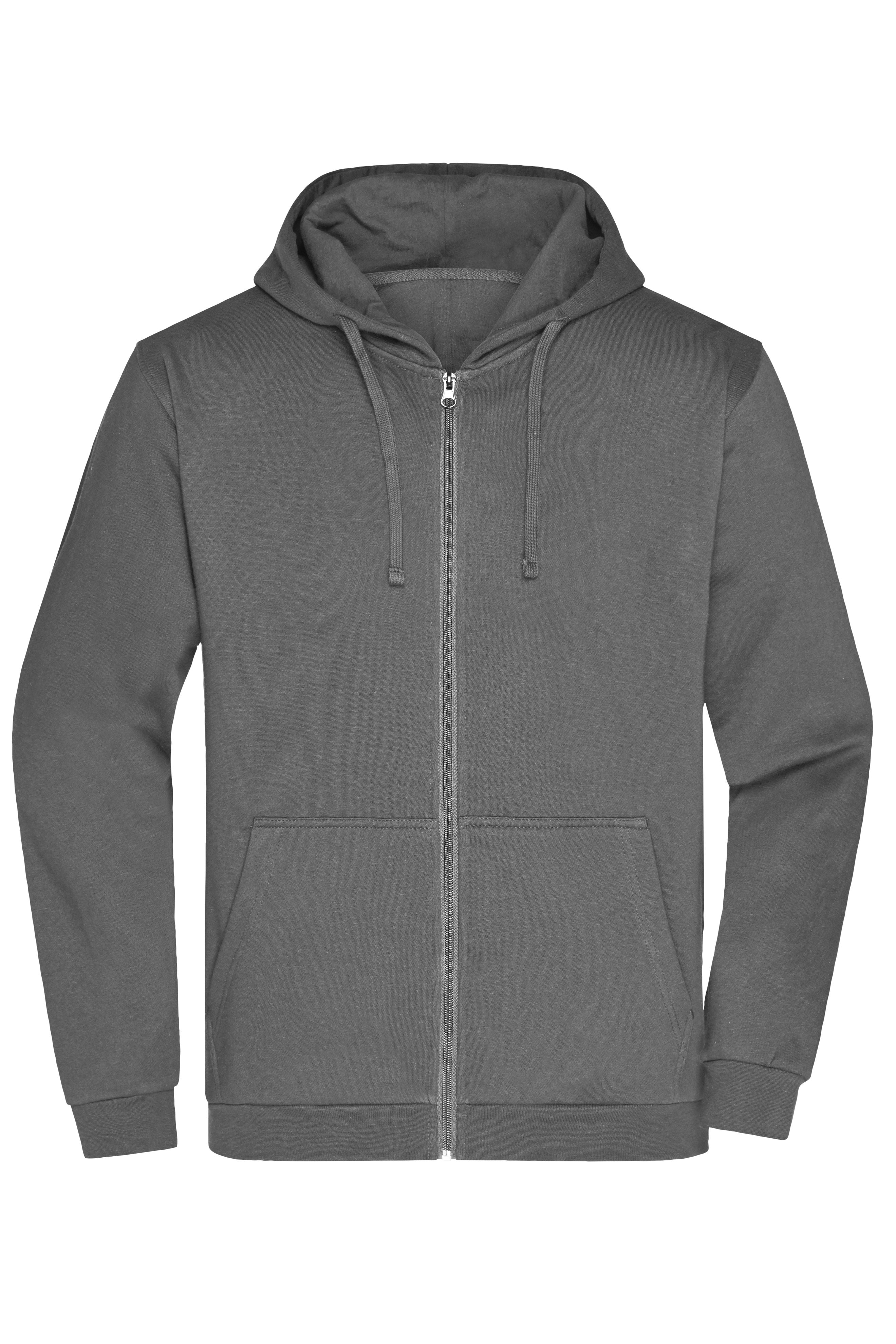 James & Nicholson Herren Basic Kapuzen-Sweatjacke dark-grey