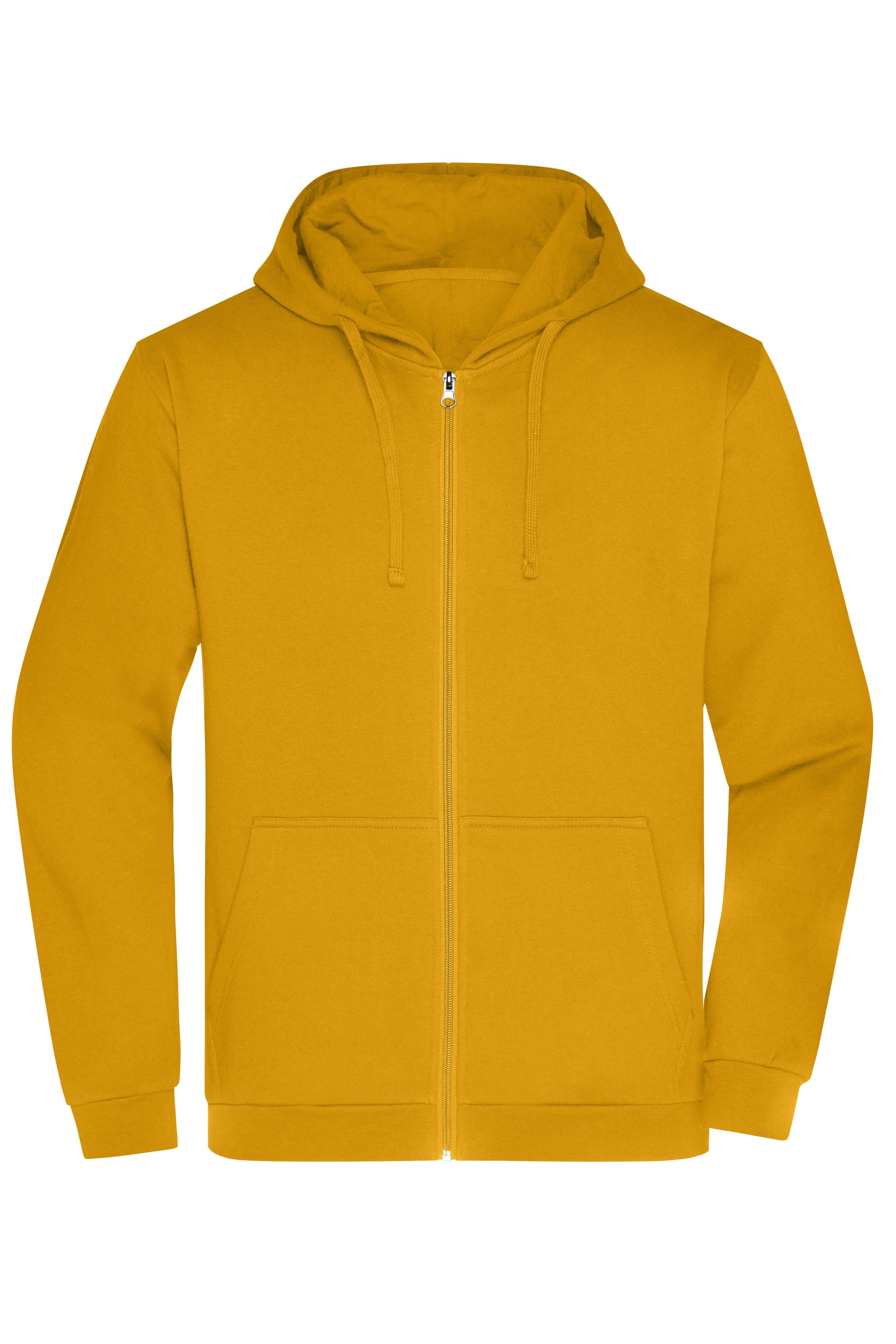 James & Nicholson Herren Basic Kapuzen-Sweatjacke gold-yellow