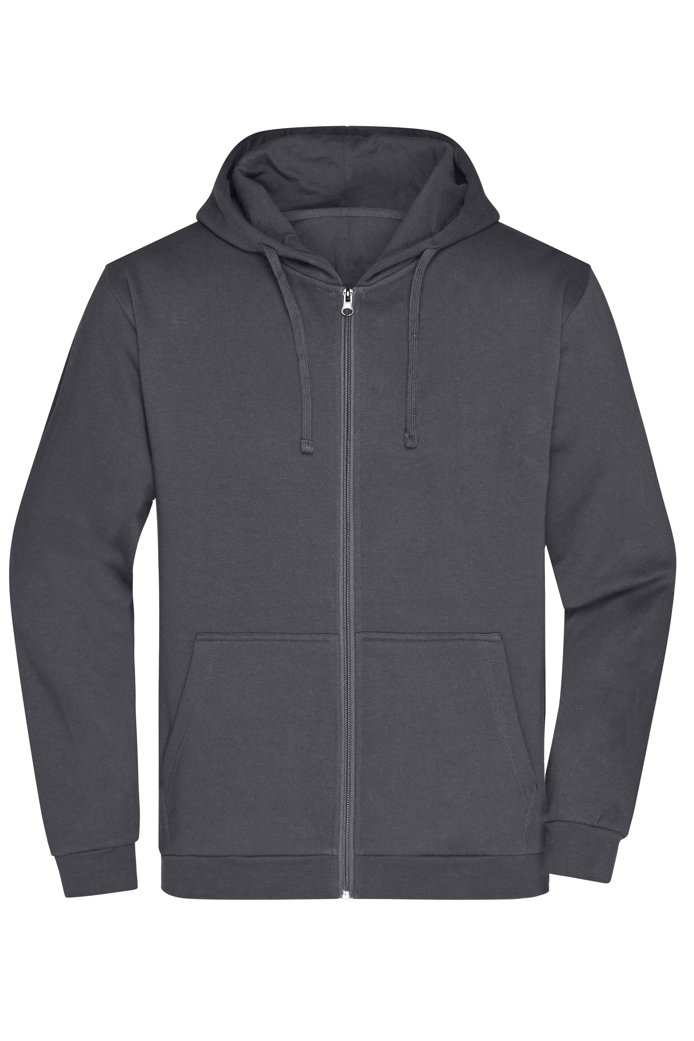 James & Nicholson Herren Basic Kapuzen-Sweatjacke graphite