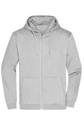 James & Nicholson Herren Basic Kapuzen-Sweatjacke grey-heather