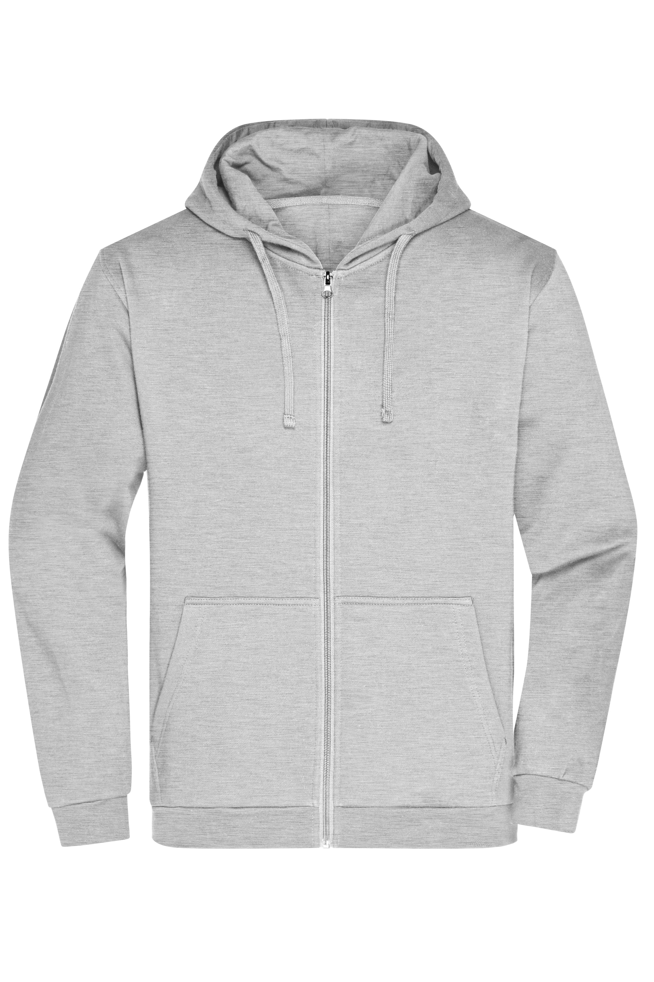 James & Nicholson Herren Basic Kapuzen-Sweatjacke grey-heather