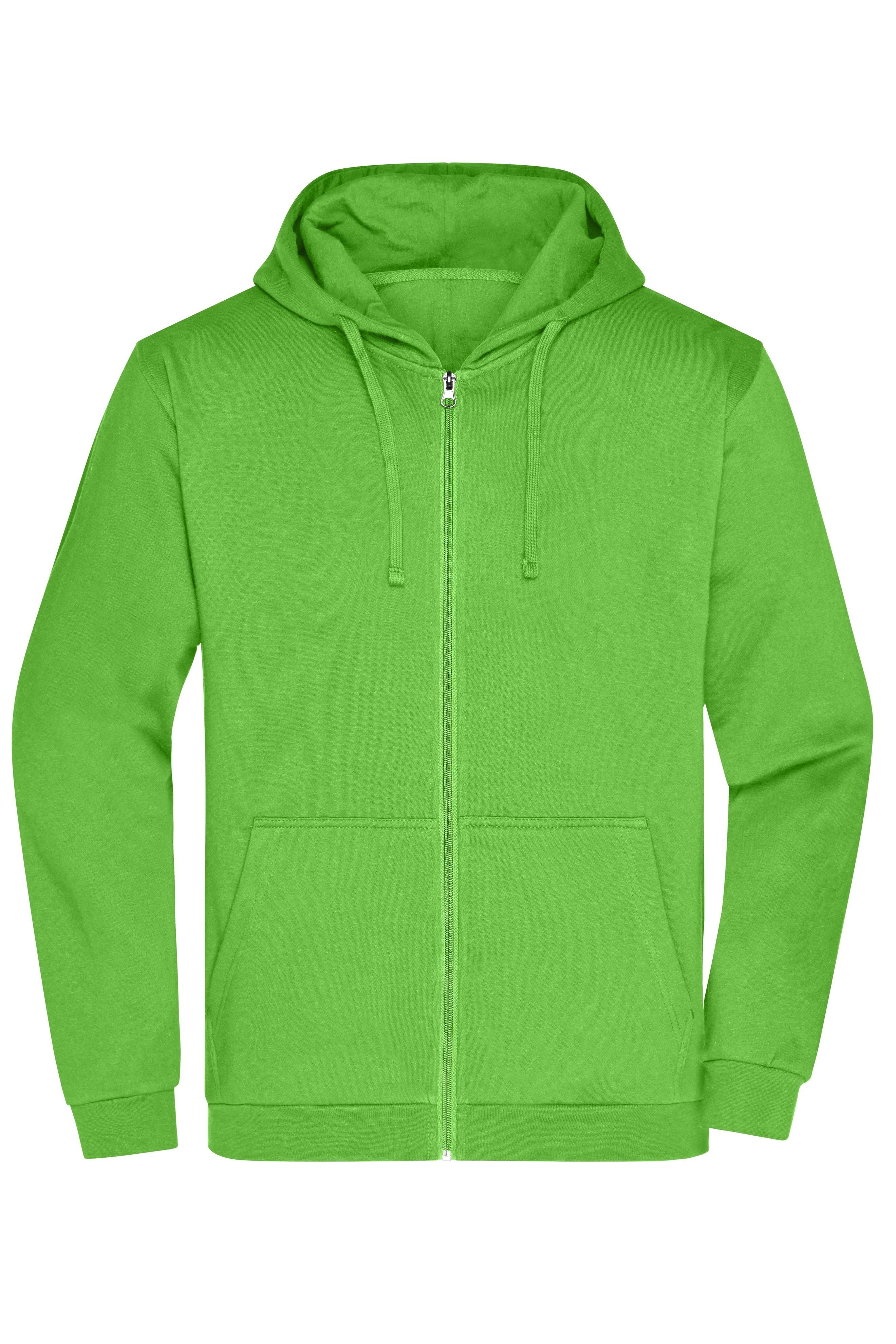 James & Nicholson Herren Basic Kapuzen-Sweatjacke lime-green