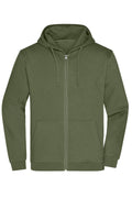 James & Nicholson Herren Basic Kapuzen-Sweatjacke olive