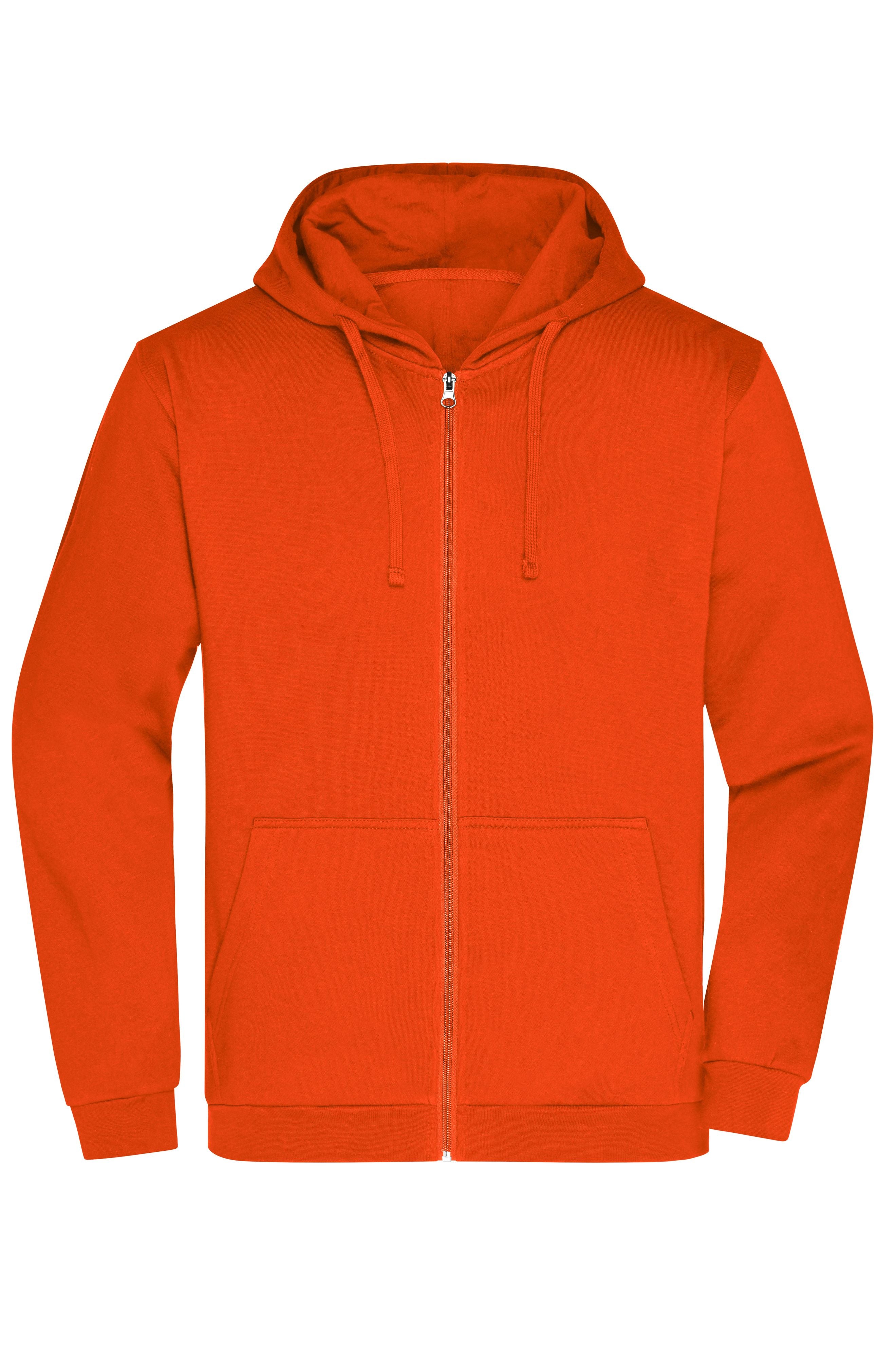 James & Nicholson Herren Basic Kapuzen-Sweatjacke orange