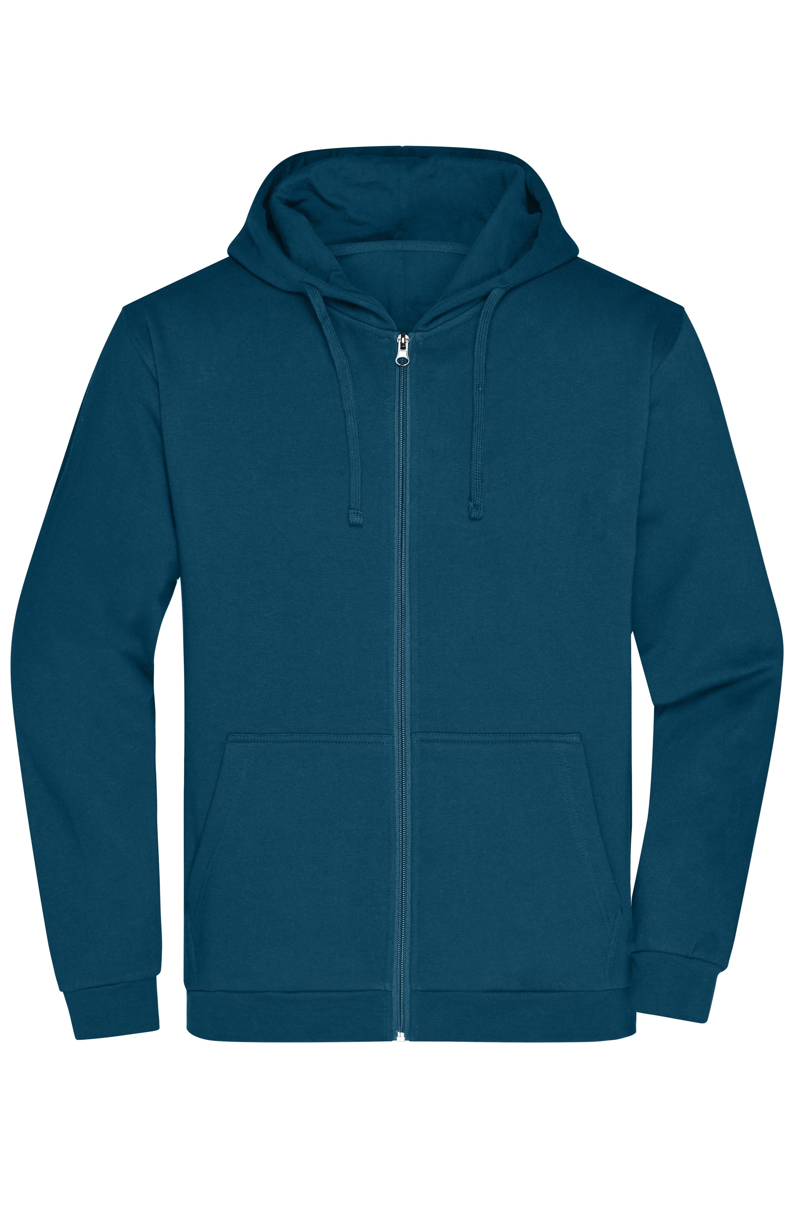 James & Nicholson Herren Basic Kapuzen-Sweatjacke petrol