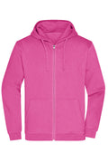 James & Nicholson Herren Basic Kapuzen-Sweatjacke pink