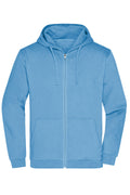 James & Nicholson Herren Basic Kapuzen-Sweatjacke sky-blue