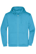 James & Nicholson Herren Basic Kapuzen-Sweatjacke turquoise