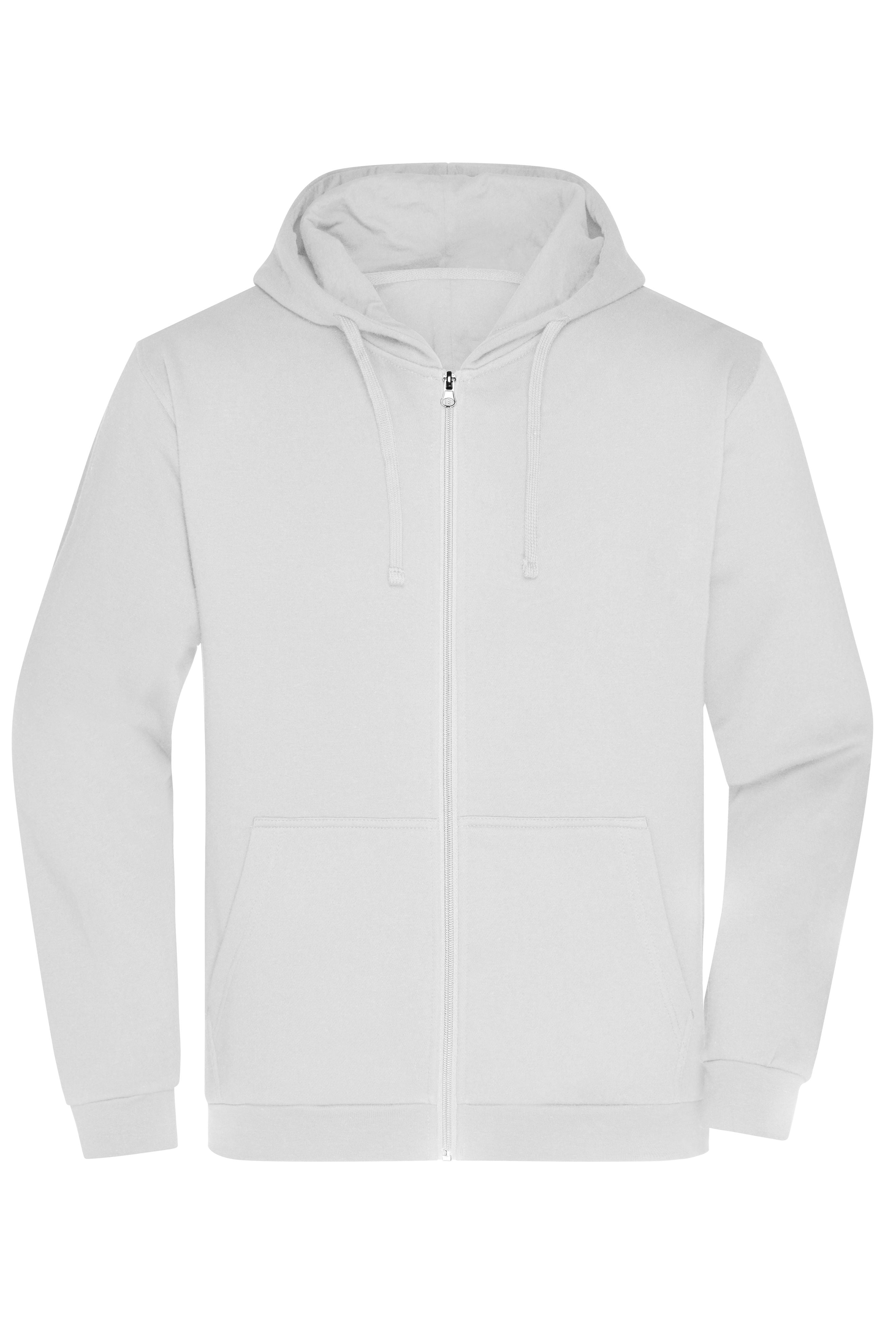 James & Nicholson Herren Basic Kapuzen-Sweatjacke white