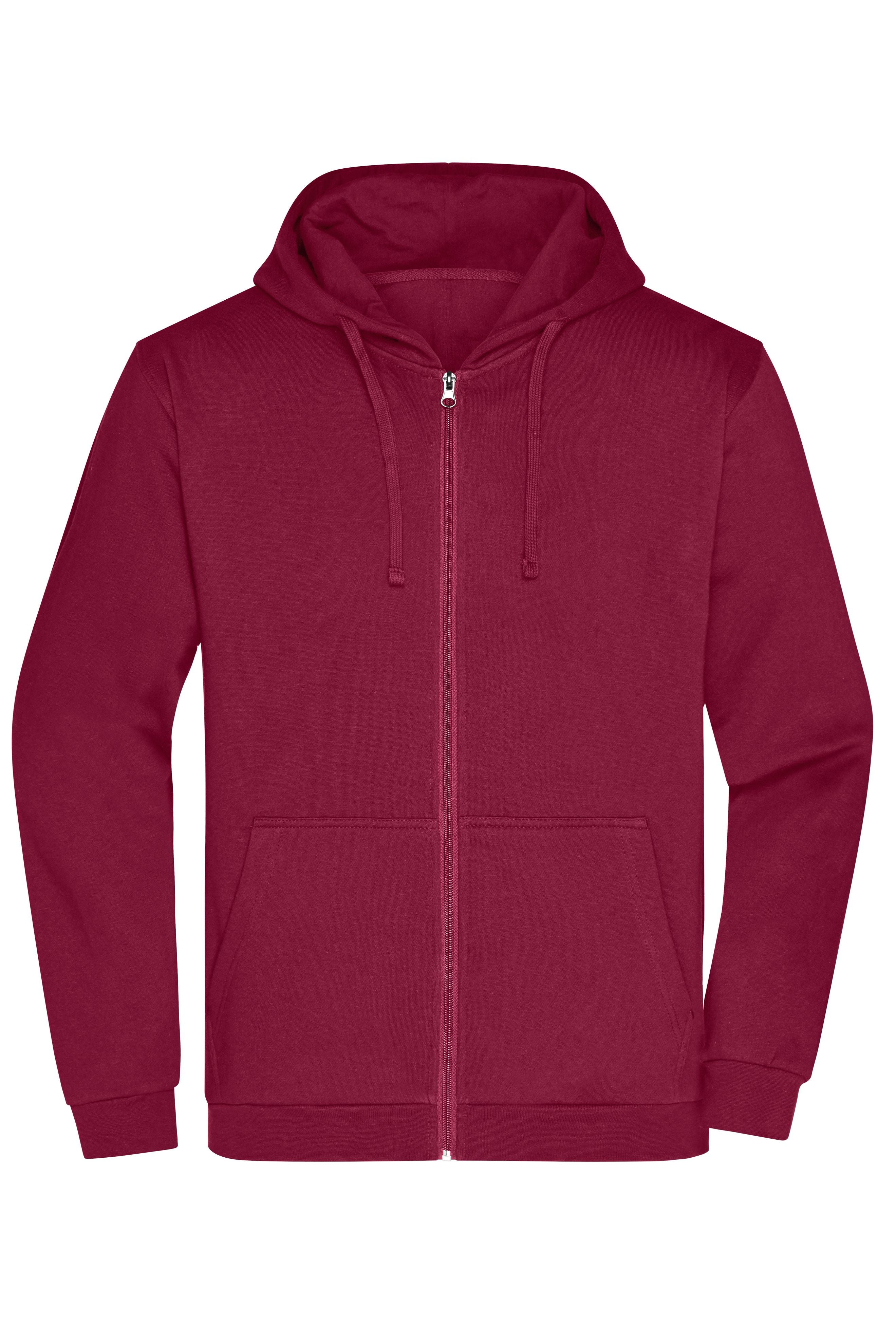 James & Nicholson Herren Basic Kapuzen-Sweatjacke wine