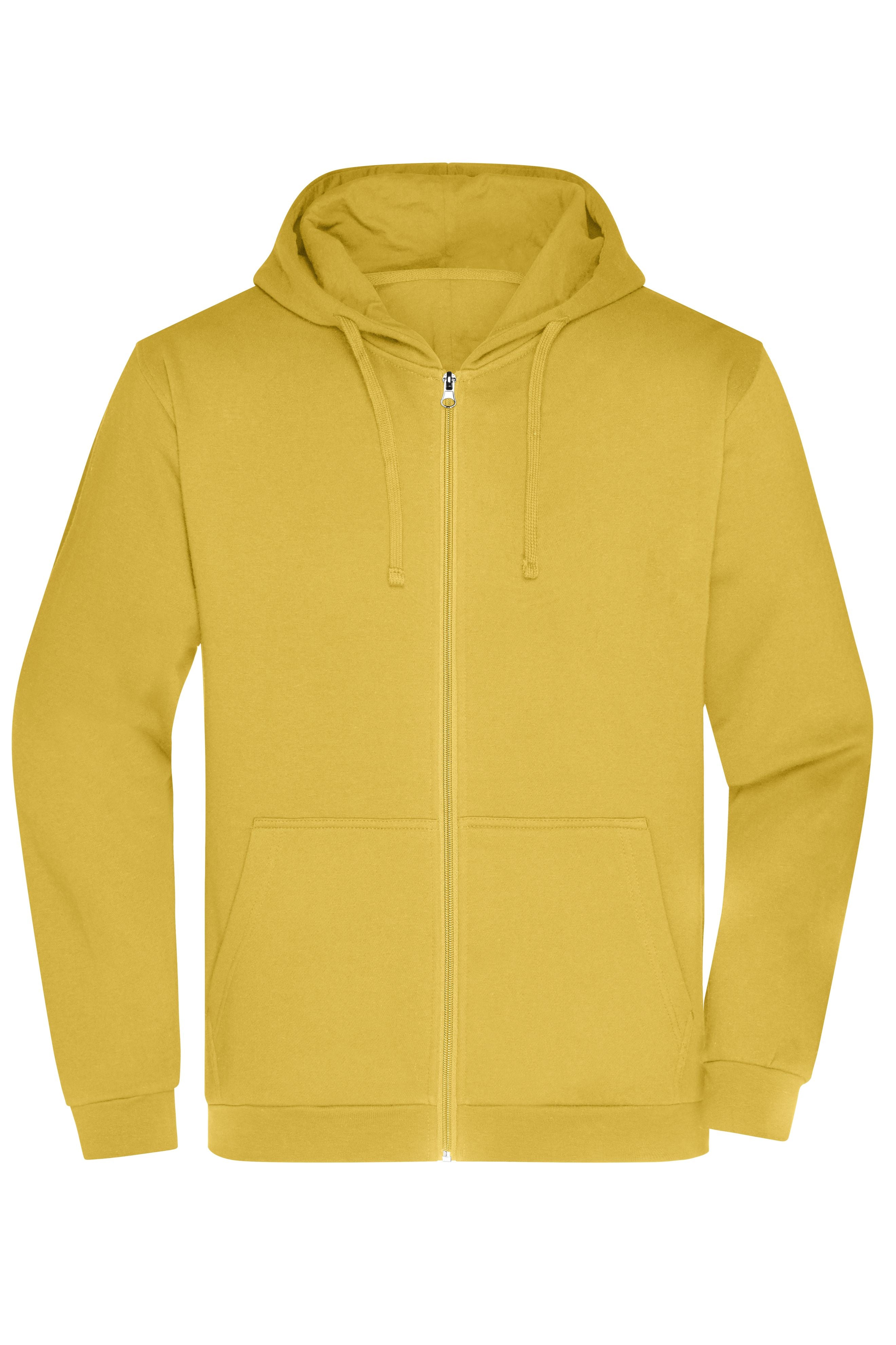James & Nicholson Herren Basic Kapuzen-Sweatjacke yellow