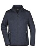 James & Nicholson Damen Fleece Strickjacke dark-grey-melange/silver