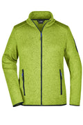 James & Nicholson Damen Fleece Strickjacke kiwi-melange/royal