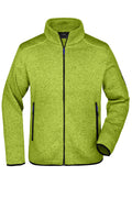 James & Nicholson Herren Fleece Strickjacke kiwi-melange/royal