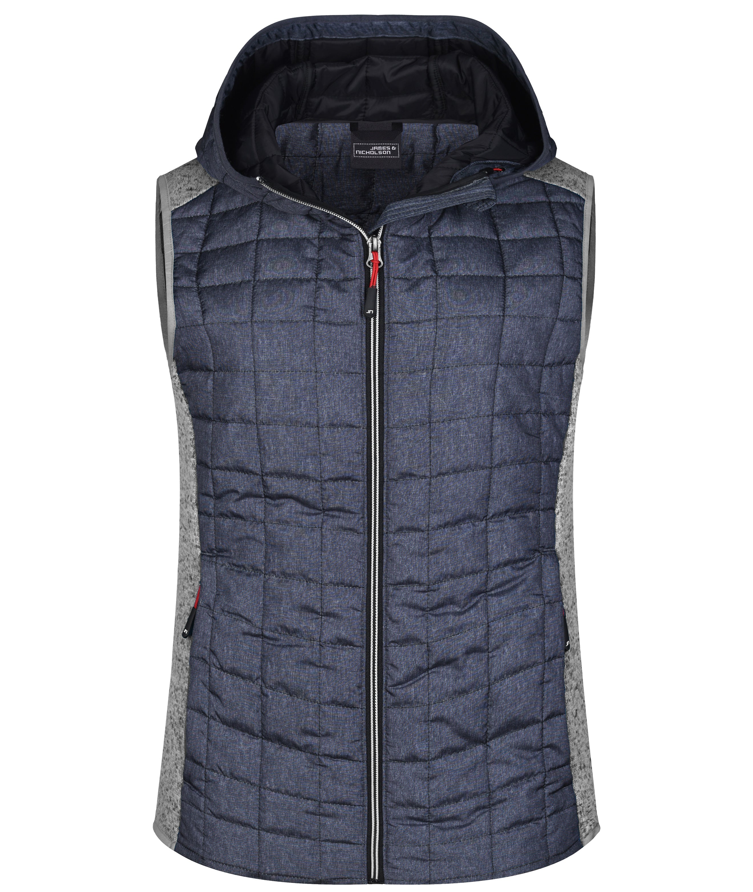 James & Nicholson Damen Strickfleece Hybridweste light-melange/anthracite-melange