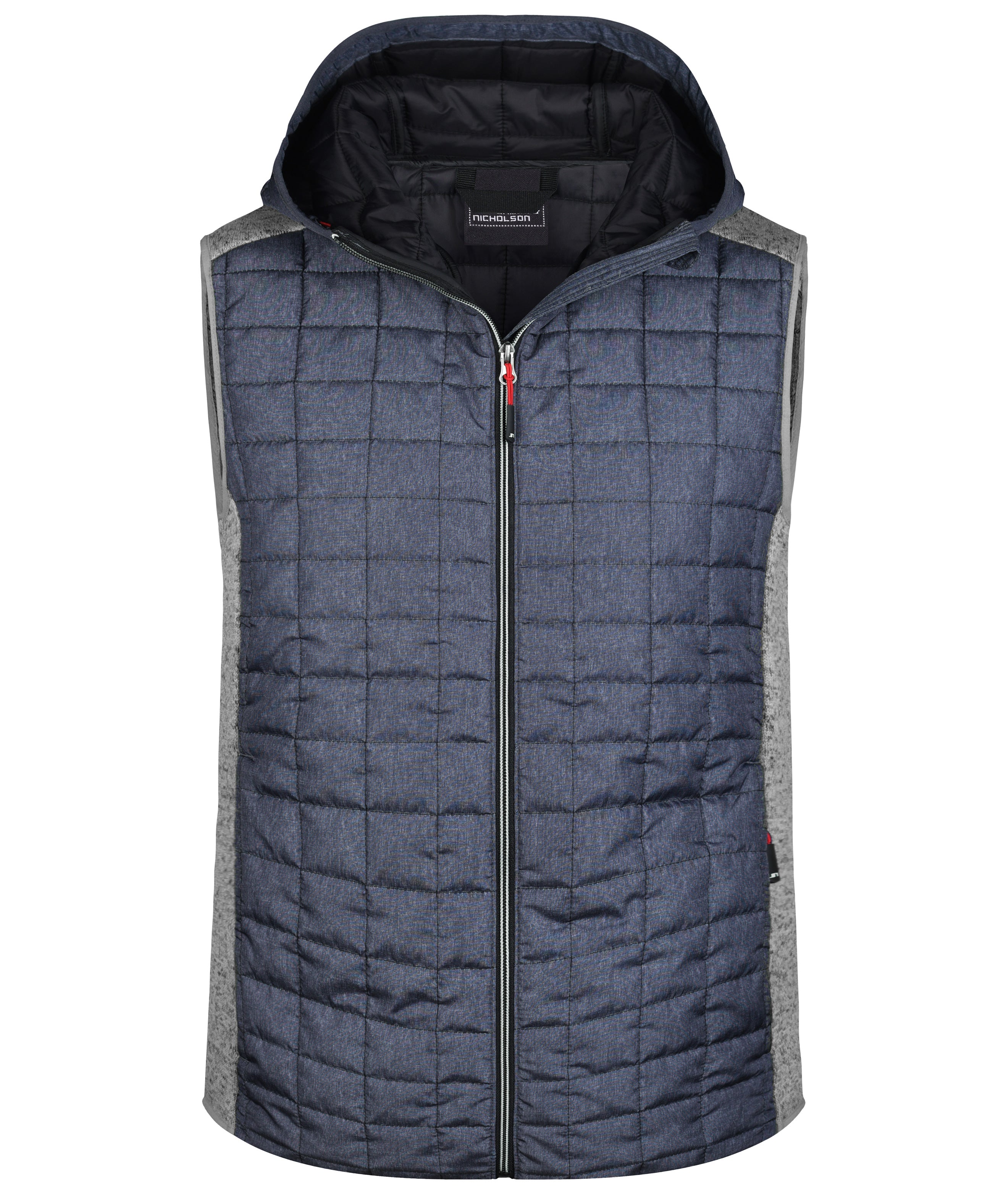 James & Nicholson Herren Strickfleece Hybridweste light-melange/anthracite-melange