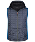 James & Nicholson Herren Strickfleece Hybridweste royal-melange/anthracite-melange