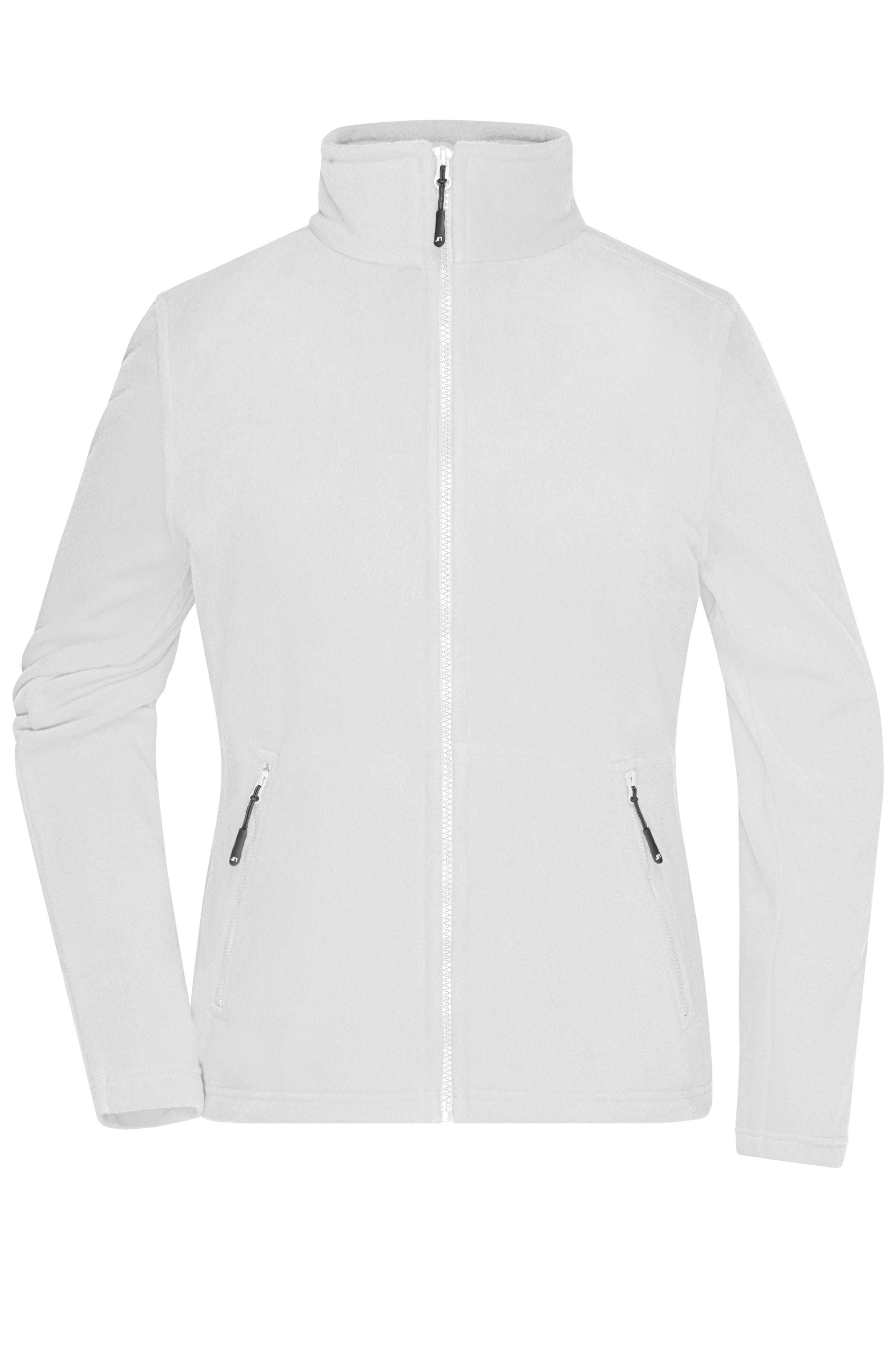 James & Nicholson Damen Microfleece Jacke white