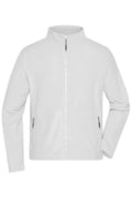 James & Nicholson Herren Microfleece Jacke white