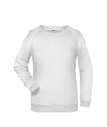 James & Nicholson Damen Basic Sweatshirt white