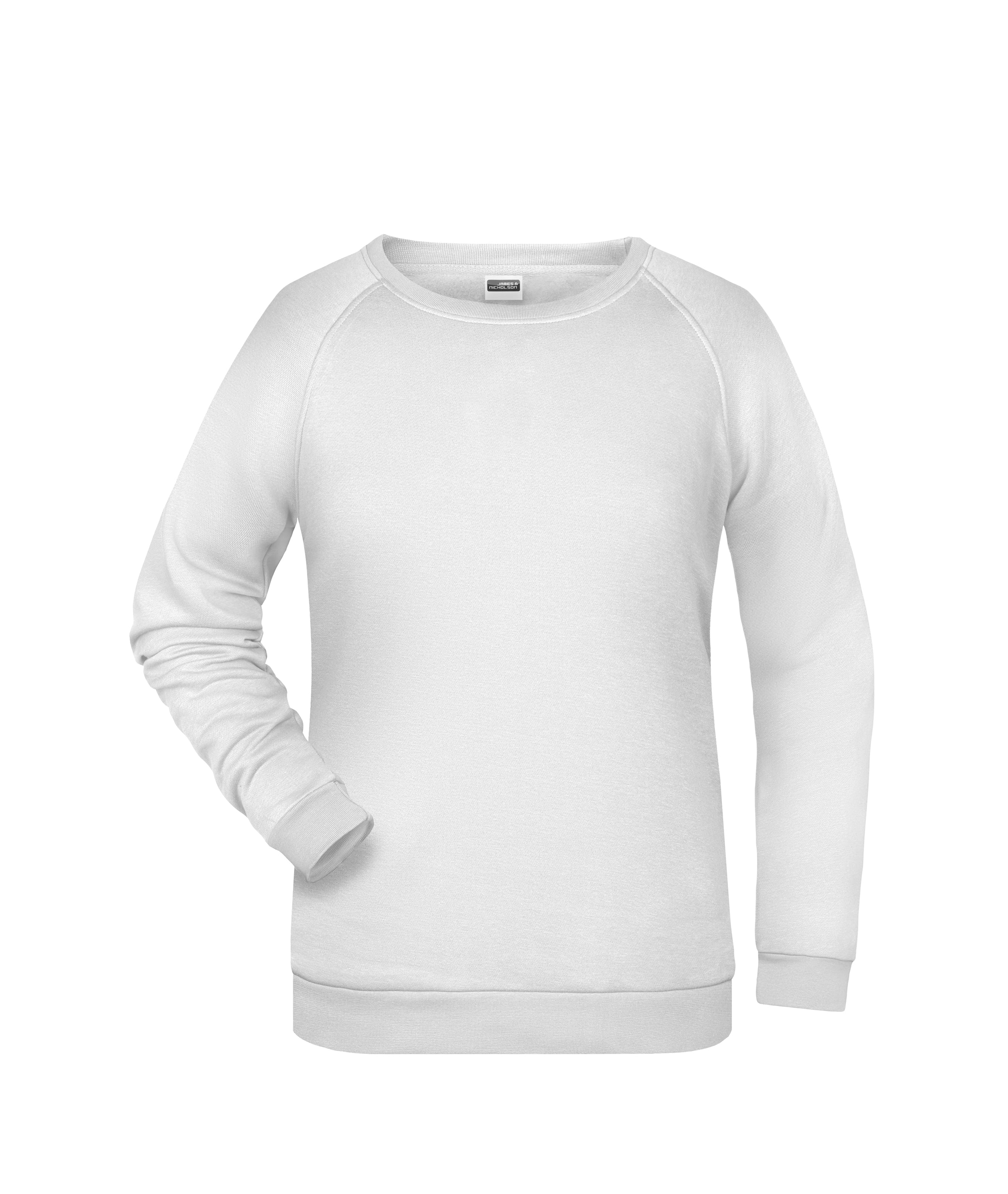 James & Nicholson Damen Basic Sweatshirt white