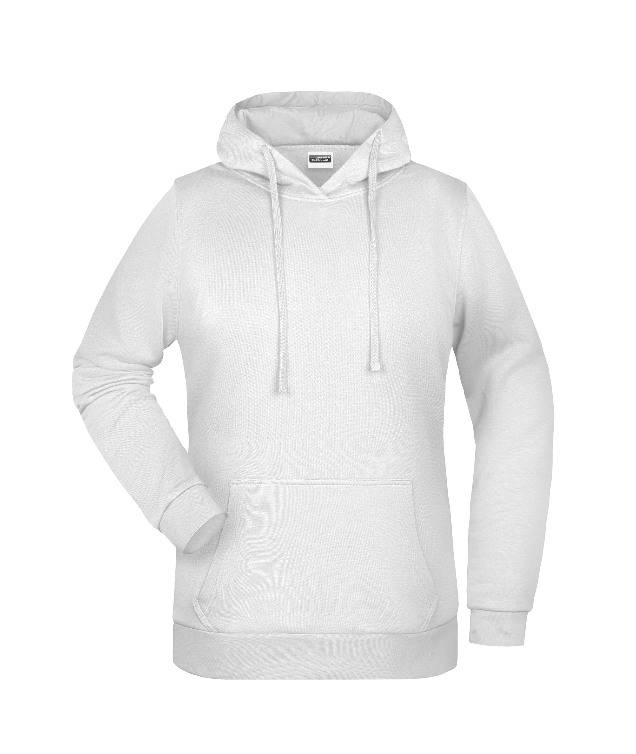 James & Nicholson Damen Kapuzensweatshirt white