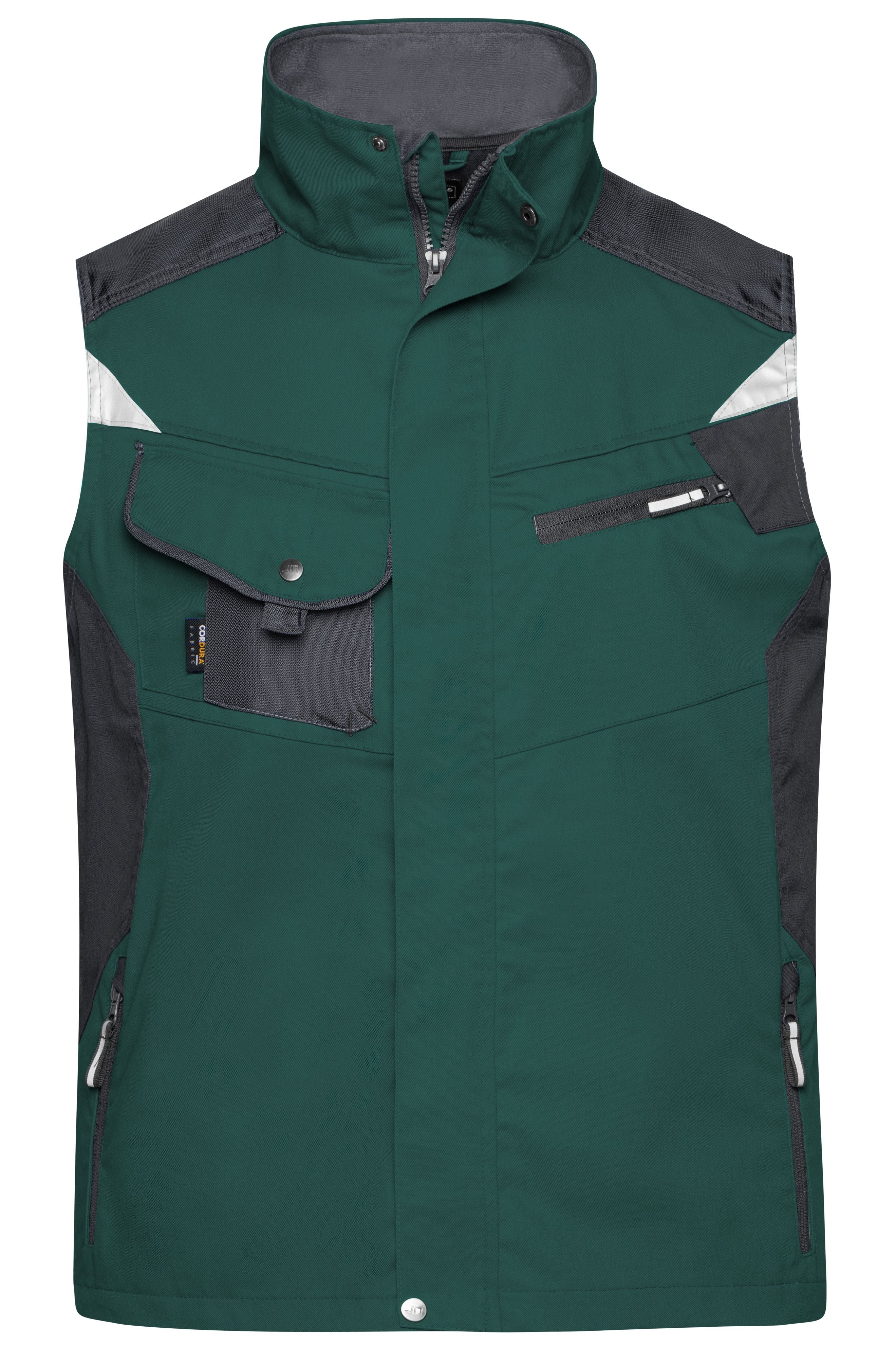 James & Nicholson Workwear Weste dark-green/black