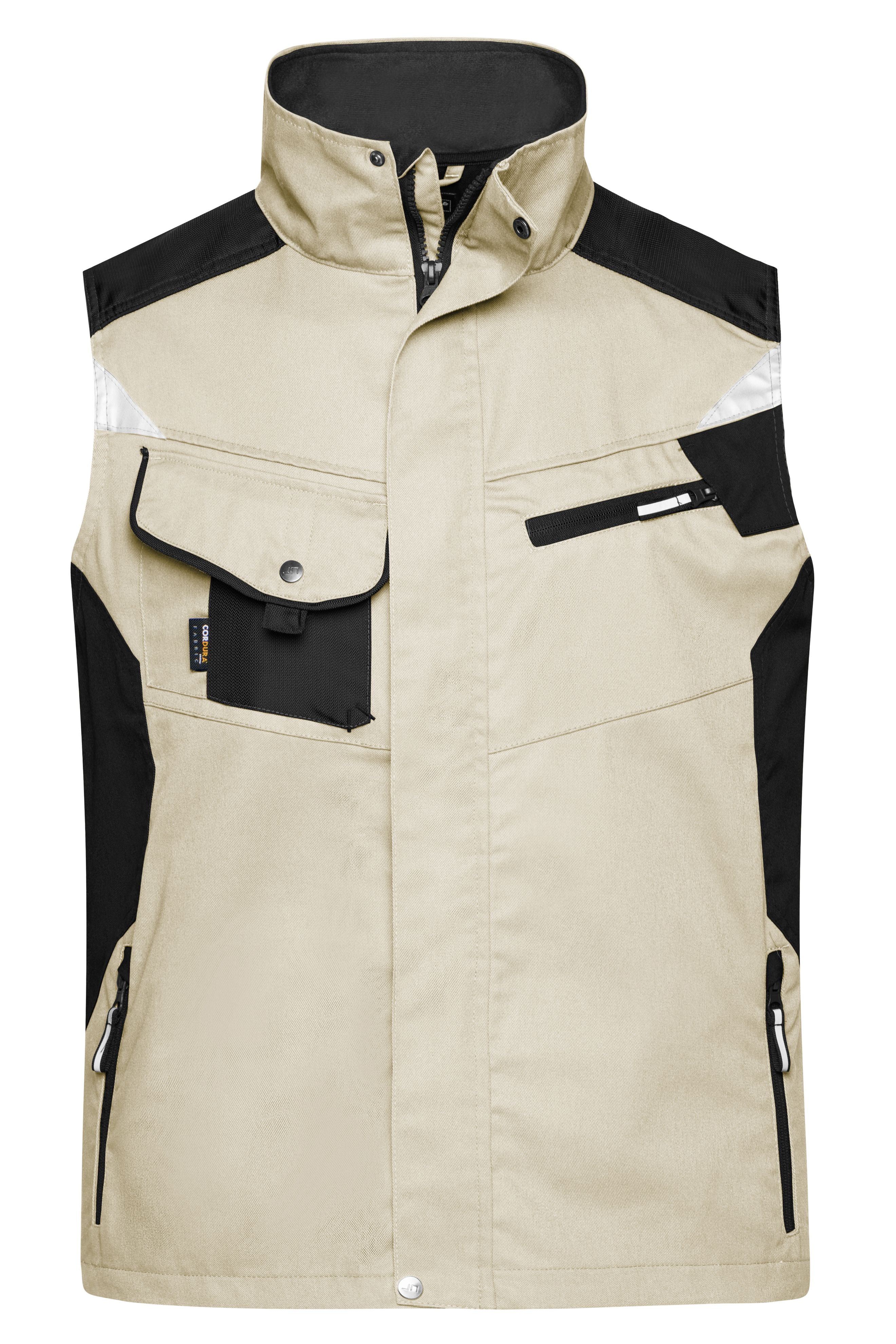 James & Nicholson Workwear Weste stone/black