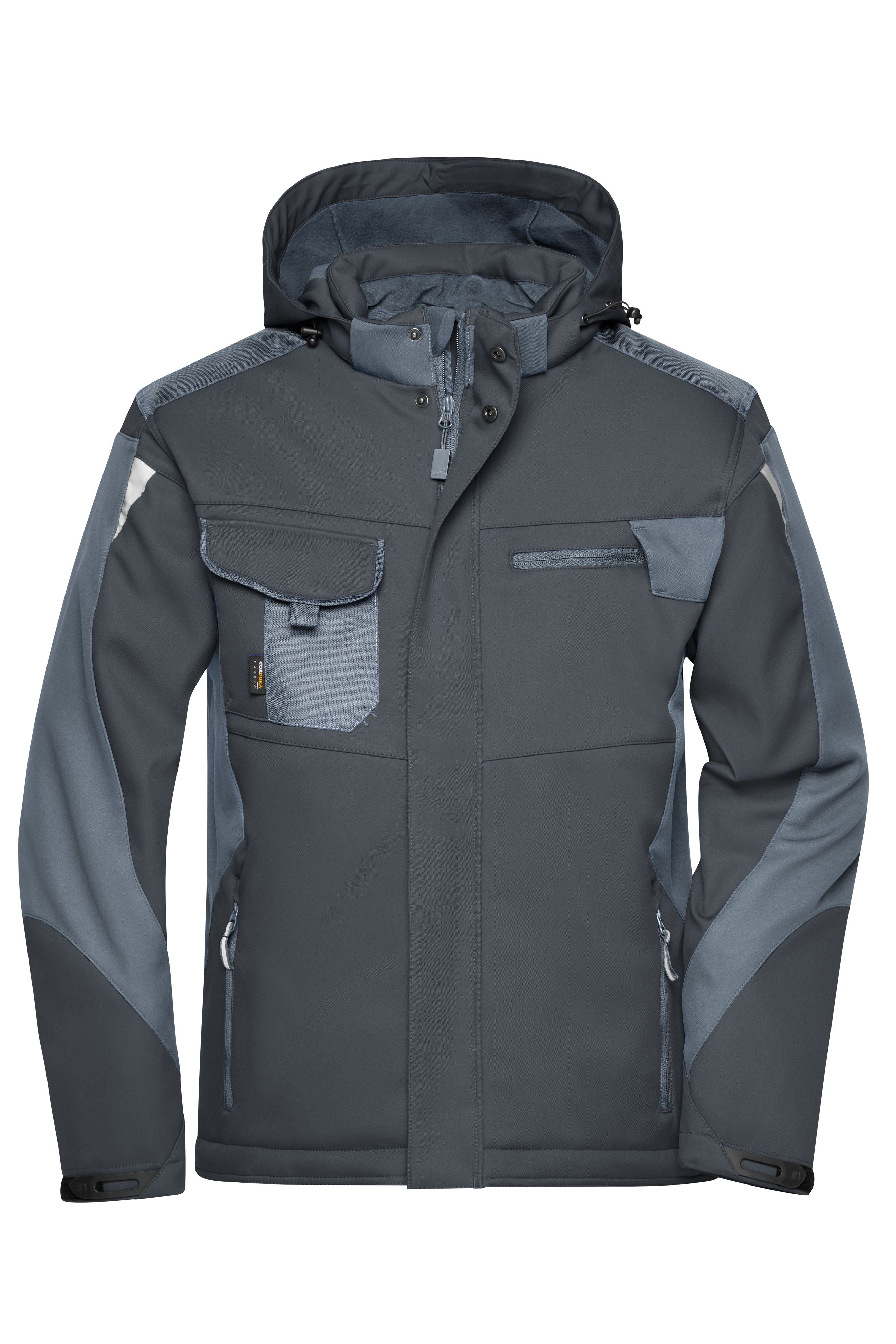 James & Nicholson Workwear Winter Softshell Jacke black/carbon