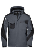 James & Nicholson Workwear Winter Softshell Jacke carbon/black