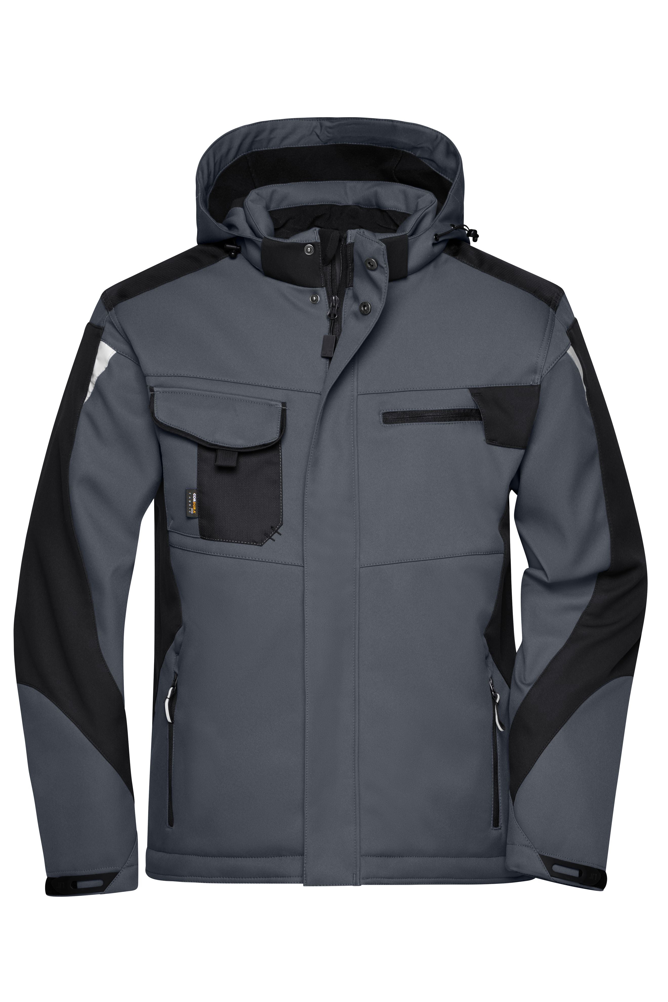 James & Nicholson Workwear Winter Softshell Jacke carbon/black