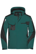 James & Nicholson Workwear Winter Softshell Jacke dark-green/black