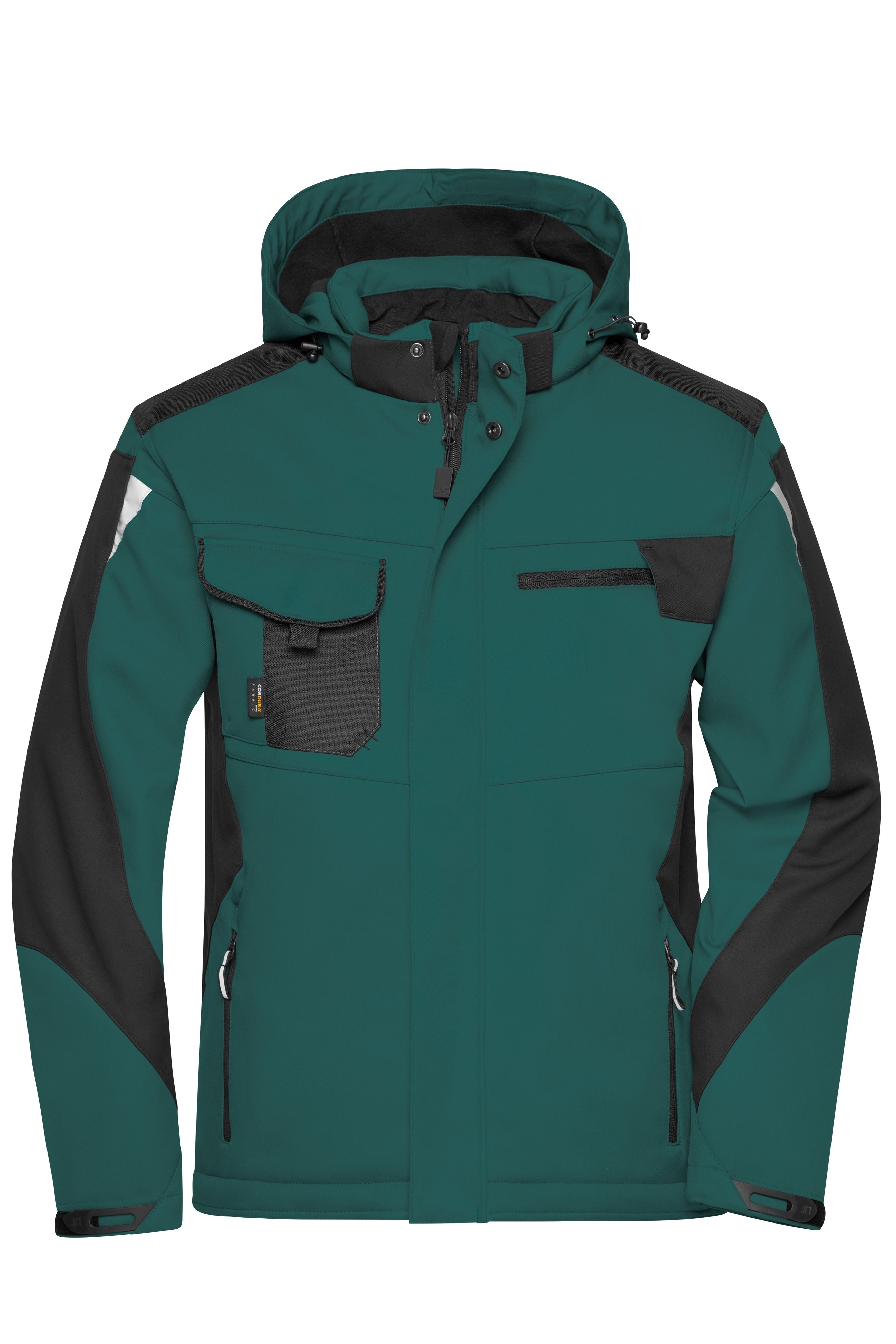 James & Nicholson Workwear Winter Softshell Jacke dark-green/black