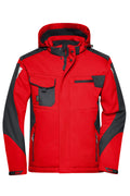 James & Nicholson Workwear Winter Softshell Jacke red/black