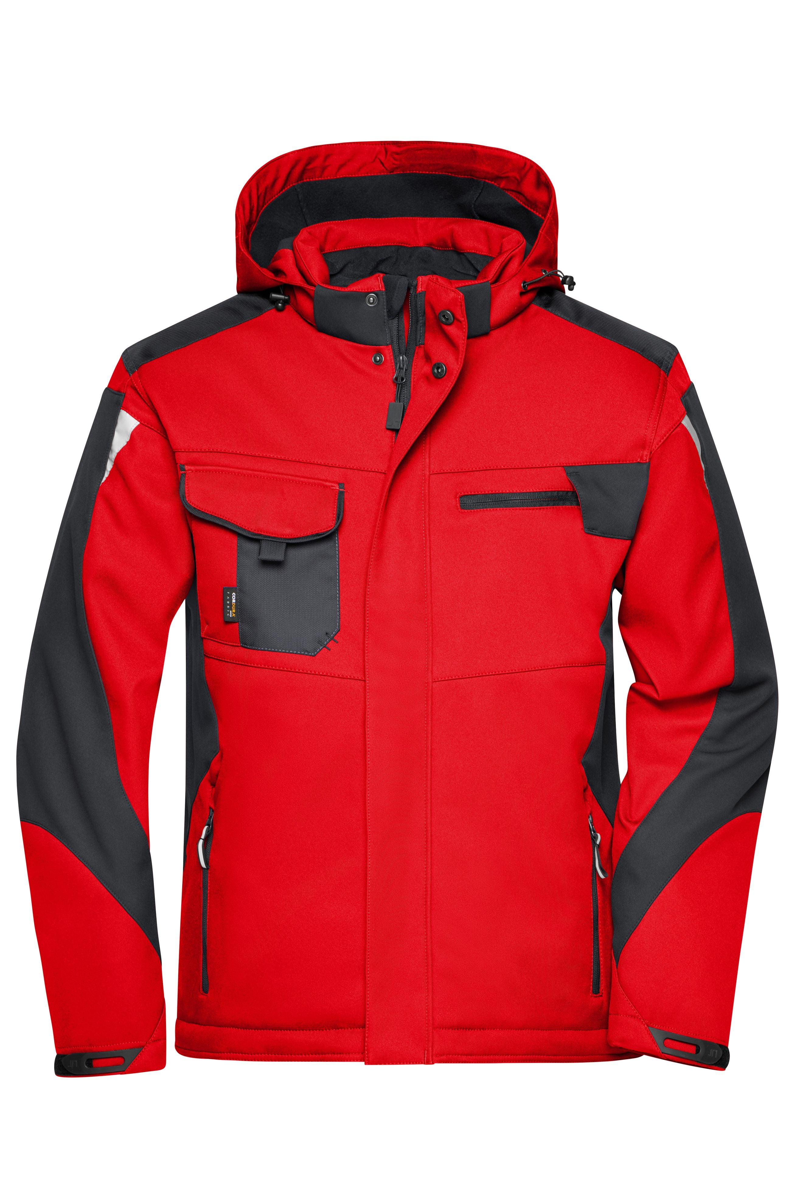 James & Nicholson Workwear Winter Softshell Jacke red/black