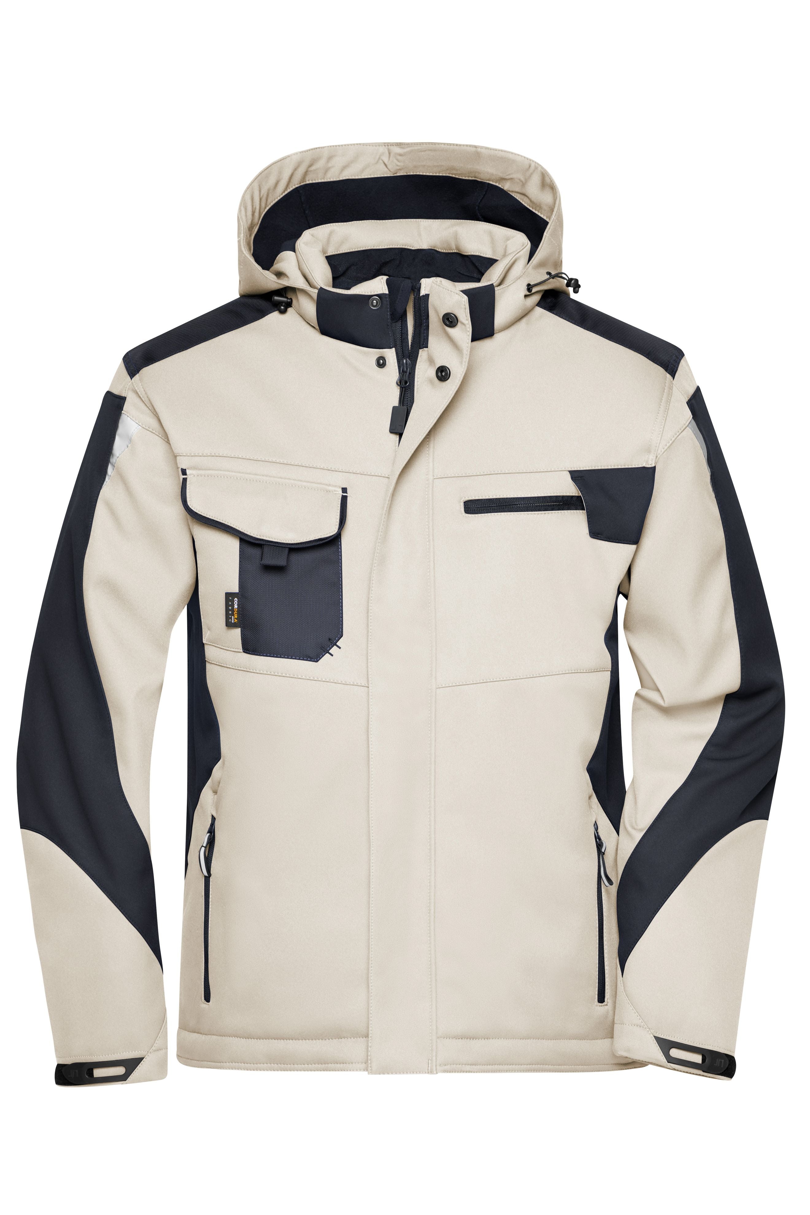 James & Nicholson Workwear Winter Softshell Jacke stone/black
