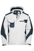 James & Nicholson Workwear Winter Softshell Jacke white/carbon