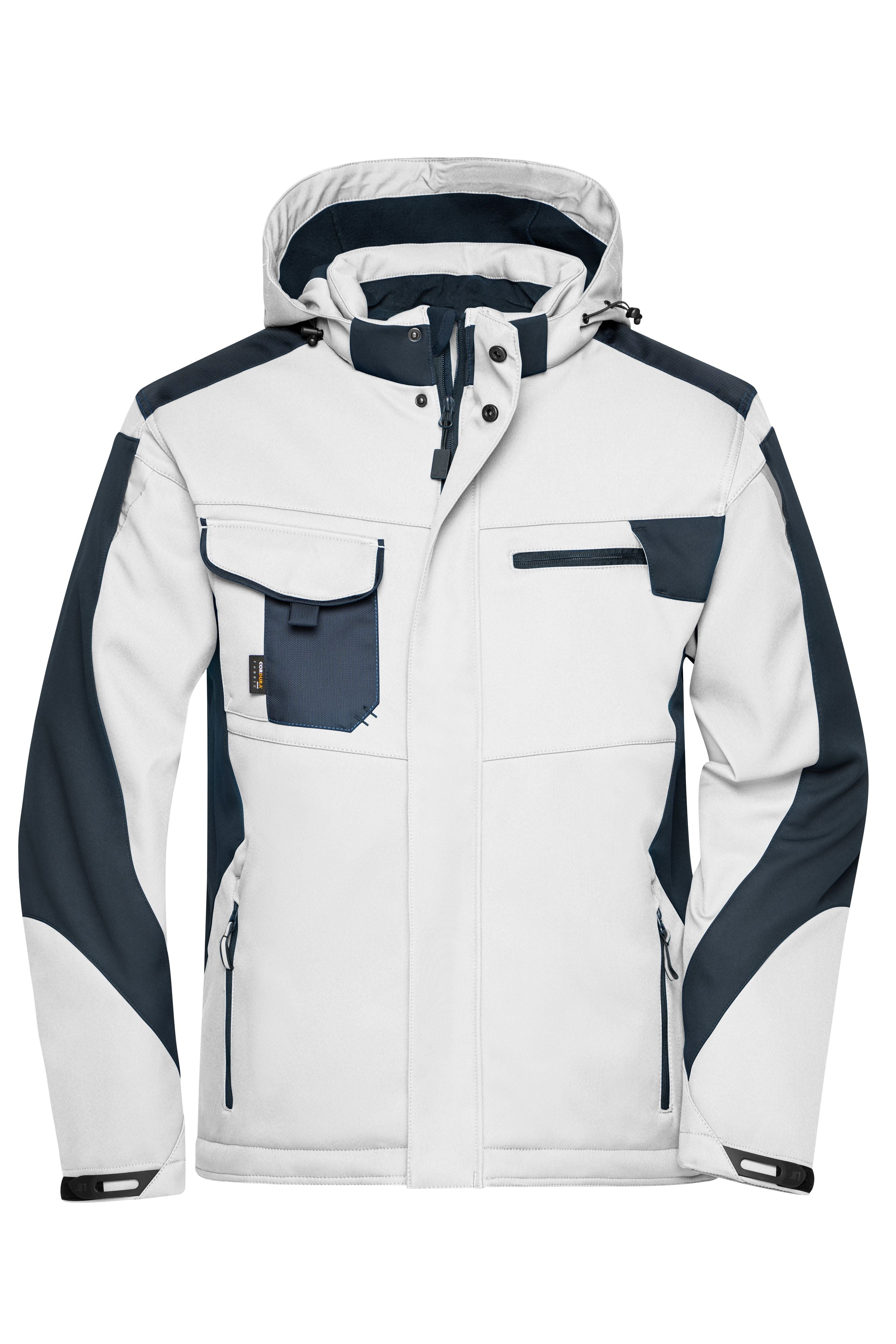James & Nicholson Workwear Winter Softshell Jacke white/carbon