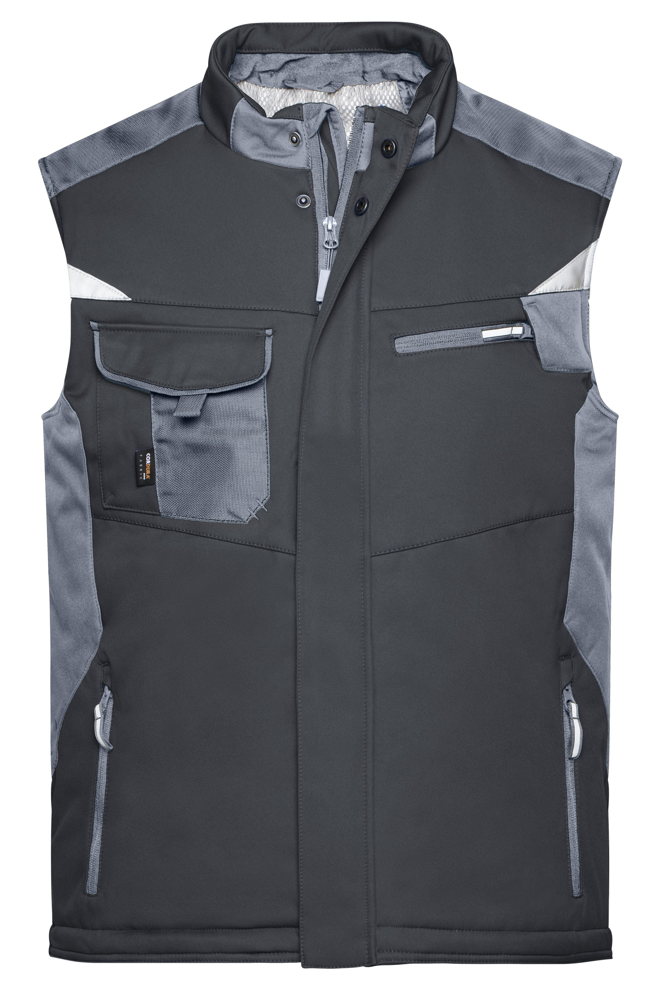 James & Nicholson Workwear Winter Softshell Weste black/carbon