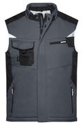 James & Nicholson Workwear Winter Softshell Weste carbon/black