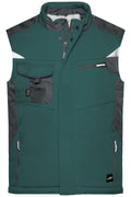 James & Nicholson Workwear Winter Softshell Weste dark-green/black