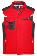 James & Nicholson Workwear Winter Softshell Weste red/black
