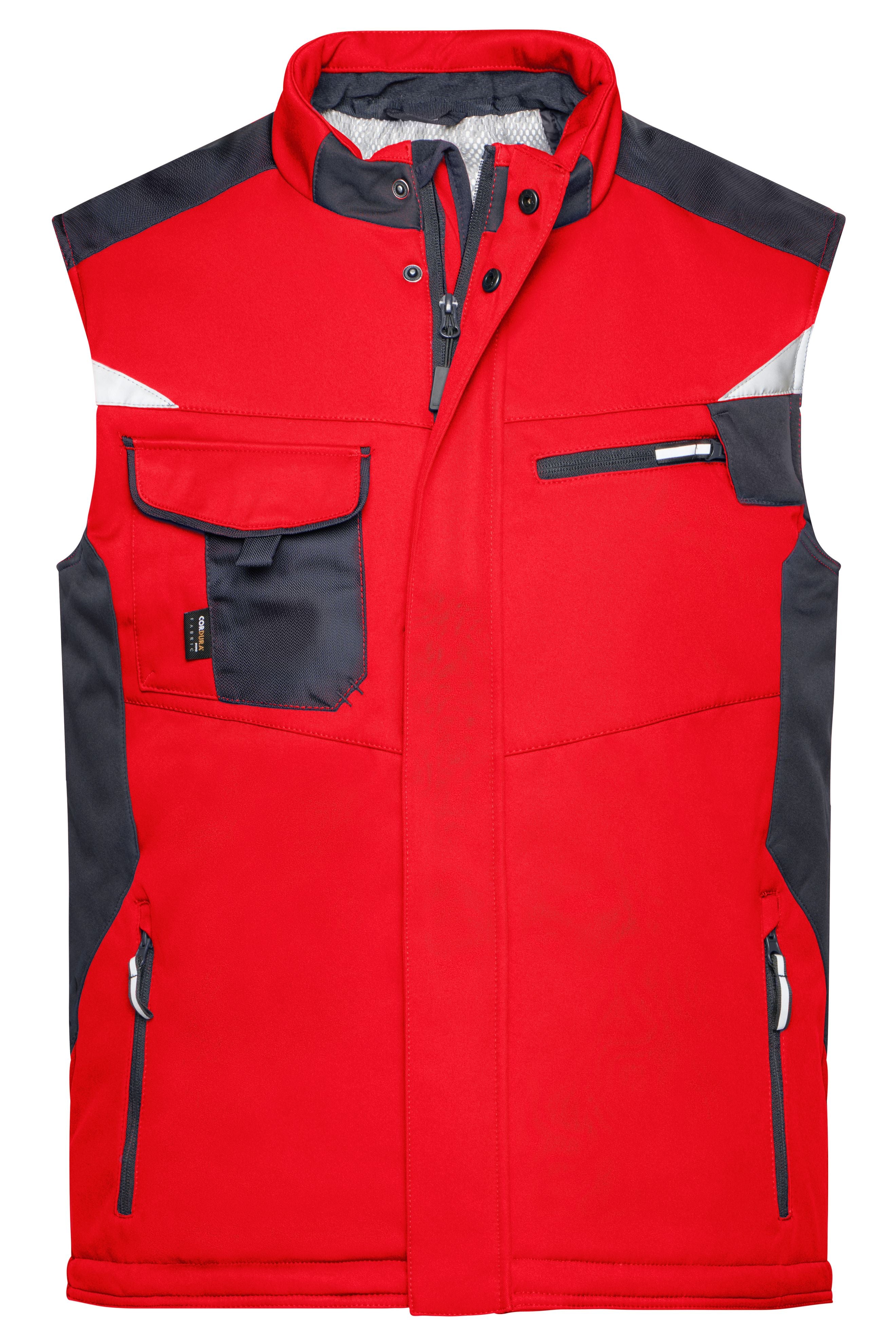 James & Nicholson Workwear Winter Softshell Weste red/black