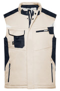 James & Nicholson Workwear Winter Softshell Weste stone/black