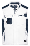 James & Nicholson Workwear Winter Softshell Weste white/carbon