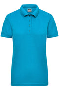 James & Nicholson Damen Elastic Langarm V-Shirt turquoise