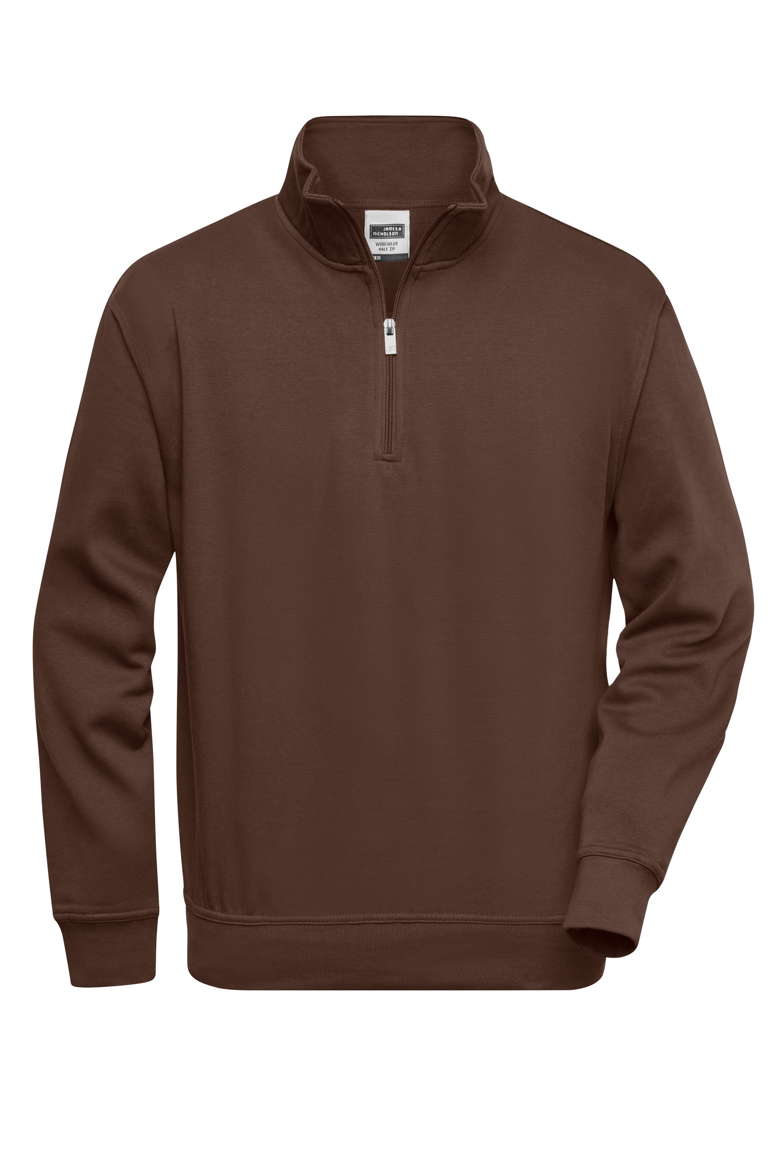 James & Nicholson Workwear Zip Sweatshirt brown