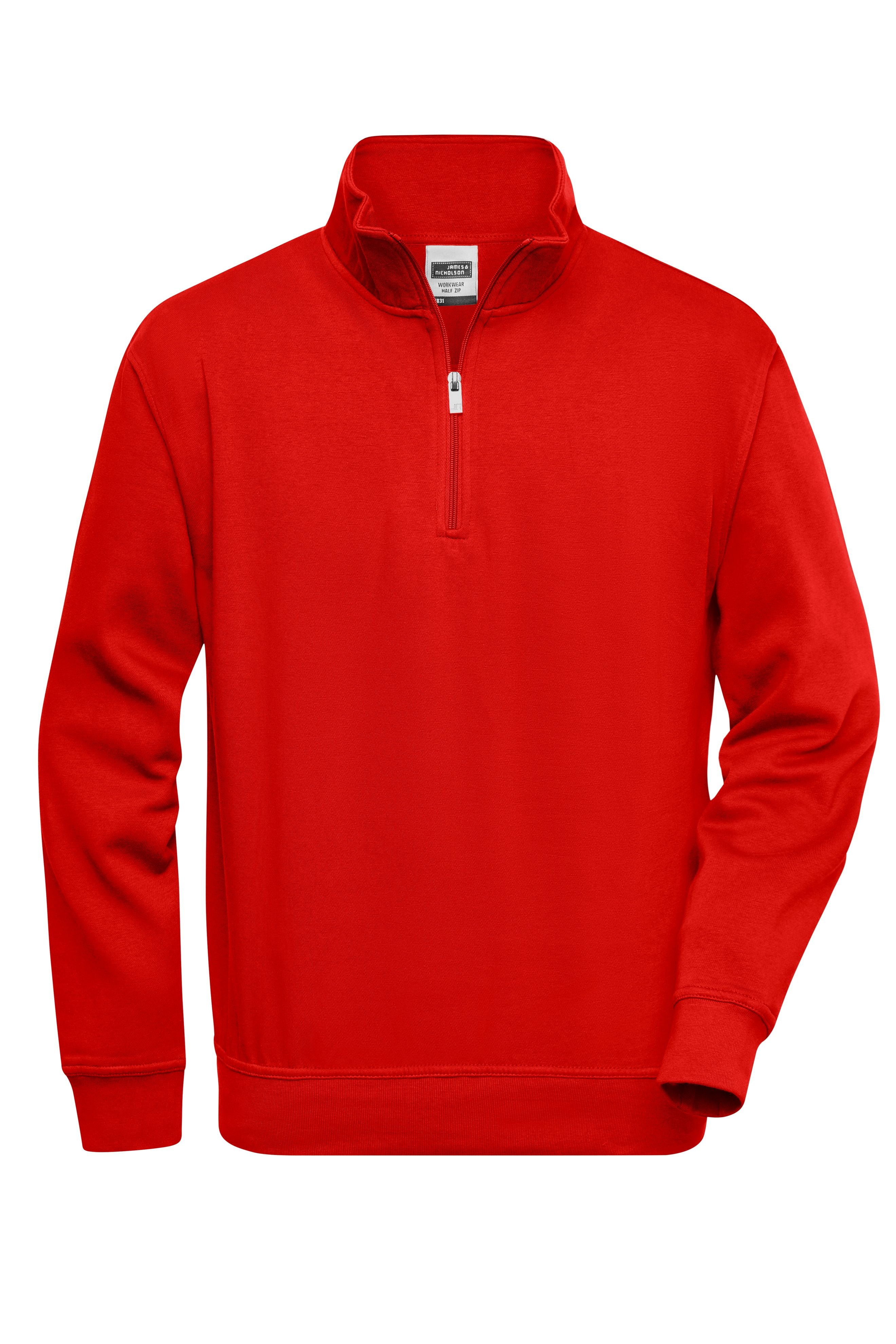 James & Nicholson Workwear Zip Sweatshirt red